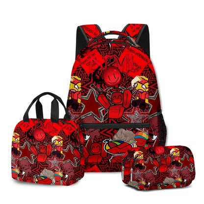 Desenho Animado Popular Engraçado Gubby Pelúcia Impressão 3D 3 Peças/Conjunto Bolsas Escolares para Estudantes Mochila para Laptop Lancheira Portátil Estojo de Lápis
