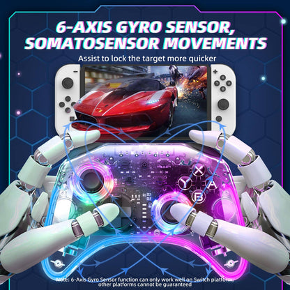 DATA FROG Transparent LED Wireless Controller For Switch Switch Lite Switch OLED Gamepad