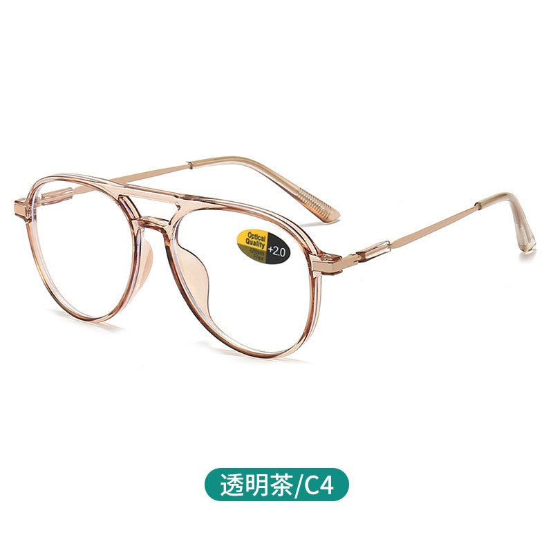 Pilot Large Frame Anti Blue Light Reading Glasses Men Women Fashionable Light High-Definition Youthful High Quality Presbyopia