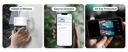 Tuya SmartLife WIFI 3MP IP65 Waterproof Human Tracking Full Color Night Vision Surveillance Smart Security Solar CCTV IP Camera