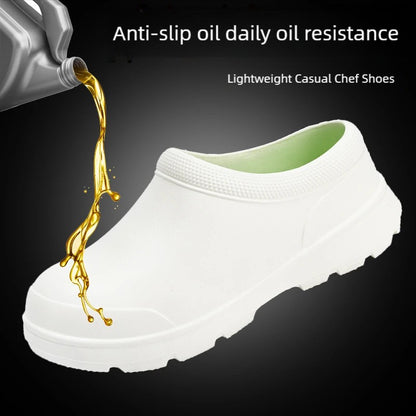 Chef shoes four seasons soft sole anti-slip oil-proof waterproof kitchen work shoes men's sandals garden shoes outdoor slippers