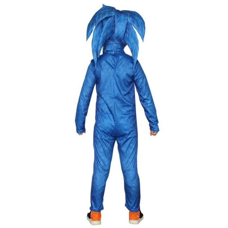 Flash Hedgehog Cosplay Costume Halloween Carnival Party Funny Jumpsuit Including Mask Suitable For Height 100-150cm