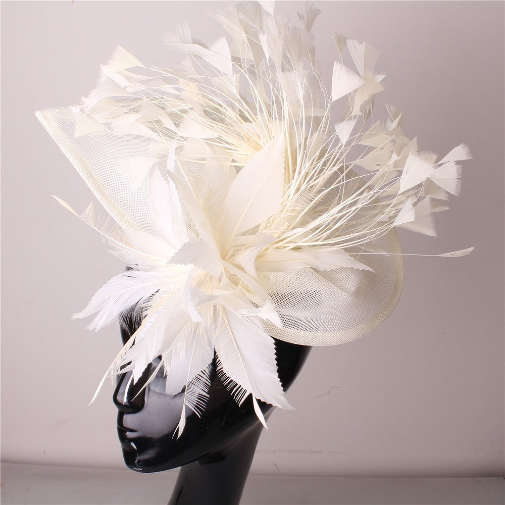 Fascinator de Cabelo com Clipe para Casamento - Pena Laranja Charmosa, Chapéu, Flor, Véu, Acessório de Cabelo de Noiva para Festas SYF678