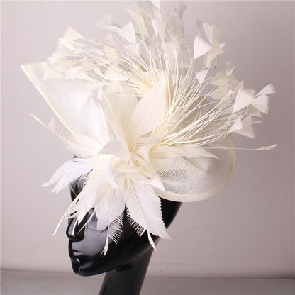 Fascinator de Cabelo com Clipe para Casamento - Pena Laranja Charmosa, Chapéu, Flor, Véu, Acessório de Cabelo de Noiva para Festas SYF678