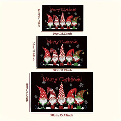 VIKAMA Modern Style Christmas Bath Door Mat Non-Slip Absorbent Rug Water Absorbing Skid-Resistant Mat for Bathroom Home Decor