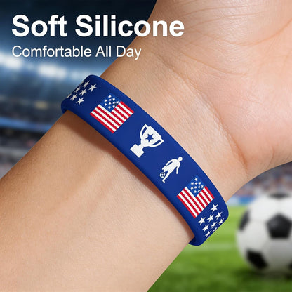 Gift 20PCS Silicone Rubber Wristbands National Team Flag Design Bracelets For Party Supplies