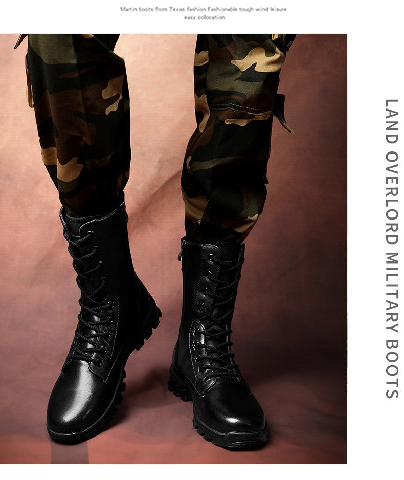 Botas de Couro Genuíno Masculinas de Cano Curto Botas Masculinas de Inverno de Couro com Pelo Quente para Exército Caça Sapatos Masculinos Botas Casuais Pretas