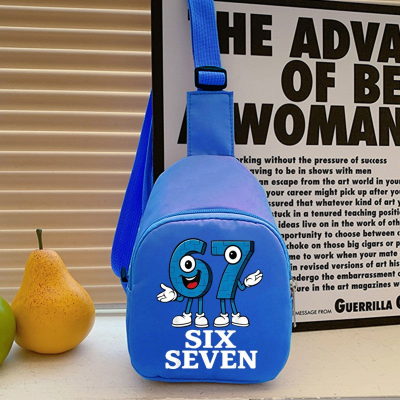 Bolsas Tiracolo Transversais para Meninas e Meninos Estampa 67 Seis Sete Pequenas Bolsas de Ombro Italian Brainrot Bolsas de Bebê para Viagem Diária