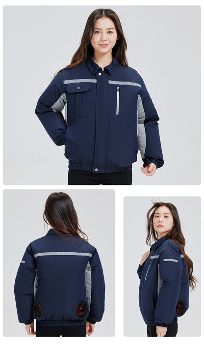 Summer Cooling Jacket Men's Hooded Fan Jacket Heat Resistant Fan Air Conditioner Clothes Breathable Outdoor Fishing Fan Workwear