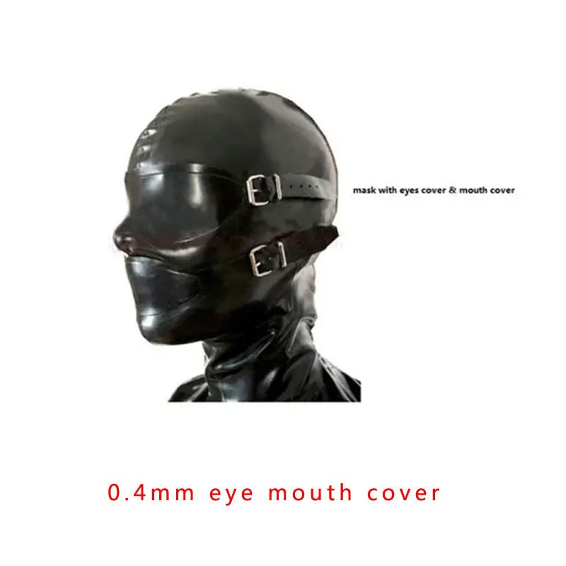 Latex Catsuit Sexy Fetish Hoods 100% Natural Latex Materials  with Back Zip Adults Latex Mask Unisex Handmade Head