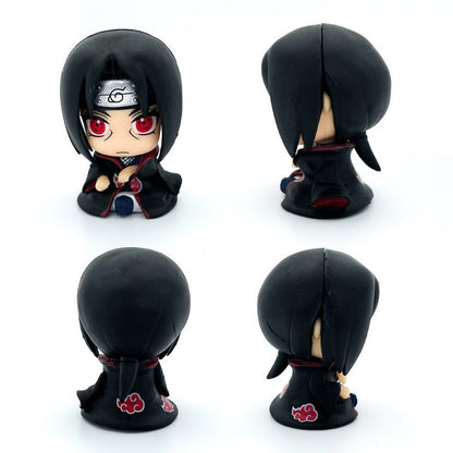 Bonecos populares do anime Naruto, figuras de ação Kakashi, modelos versão Q fofos Sasuke Itachi, acessórios para decoração de carros, brinquedos