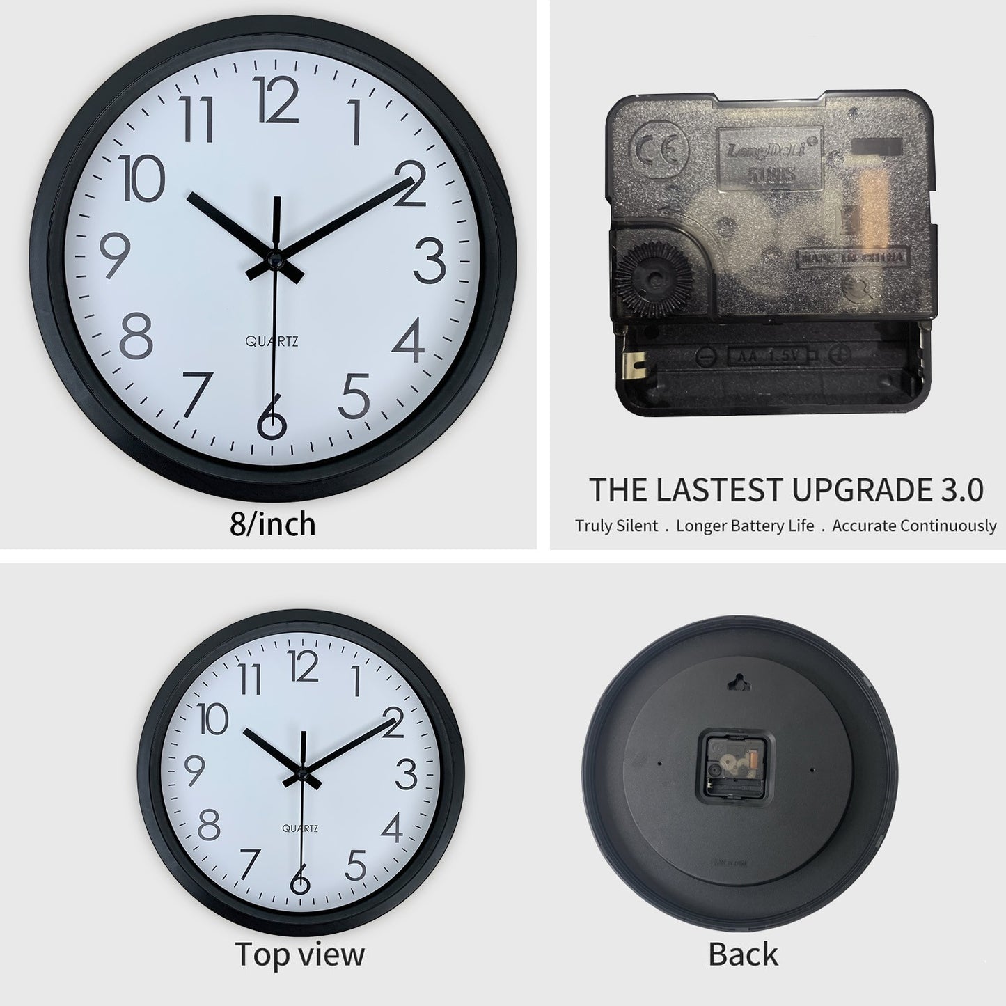 Modern simple wall clock, study, bedroom, living room, bathroom silent non-ticking wall clock, home wall decoration clock