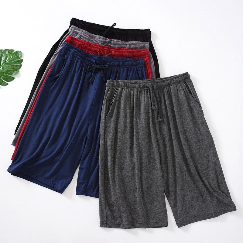 Modal Men's Pajama Pants Men Summer Thin Five-point Home Shorts Loose Casual Large Size Home Pajamas Beach Pants Sleep Wear Men