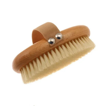 Natural Bristle Brush Soft Wet Dry Skin Body SPA Bath Massager Home