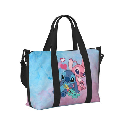 Custom Large SLilo And Stitch Cartoon Tote Bag Women Anime Shopping Shoulder Beach Gym Travel Bag