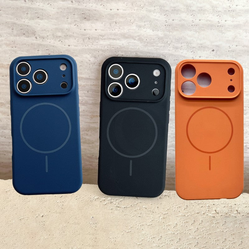 Capa de Silicone Magnética de Carregamento Sem Fio MagSafe de Cor Sólida para iPhone 17 Pro Max/17/17 Pro Capa Traseira Protetora