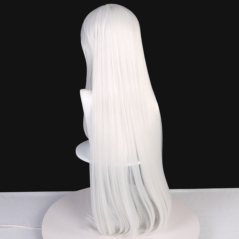Inuyasha Cosplay Wig White Corn Perm Synthetic Long Straight Wig Anime Coser Heat Resistant Fiber Wig Halloween Daily Party
