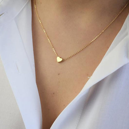 Novos Colares Minimalistas Femininos Gargantilha Coração Pequeno AMOR Colares Delicados Joias da Moda Praia Verão Collares Bijoux