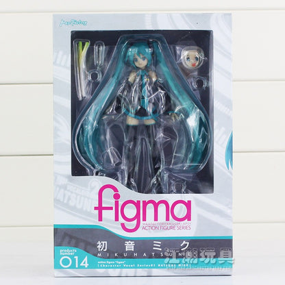 Anime FIGMA Hatsune Miku Action Figures Articulações Móveis Contêm os Adereços Decoração de Mesa Coleção de Brinquedos de PVC Modelo Presentes Infantis