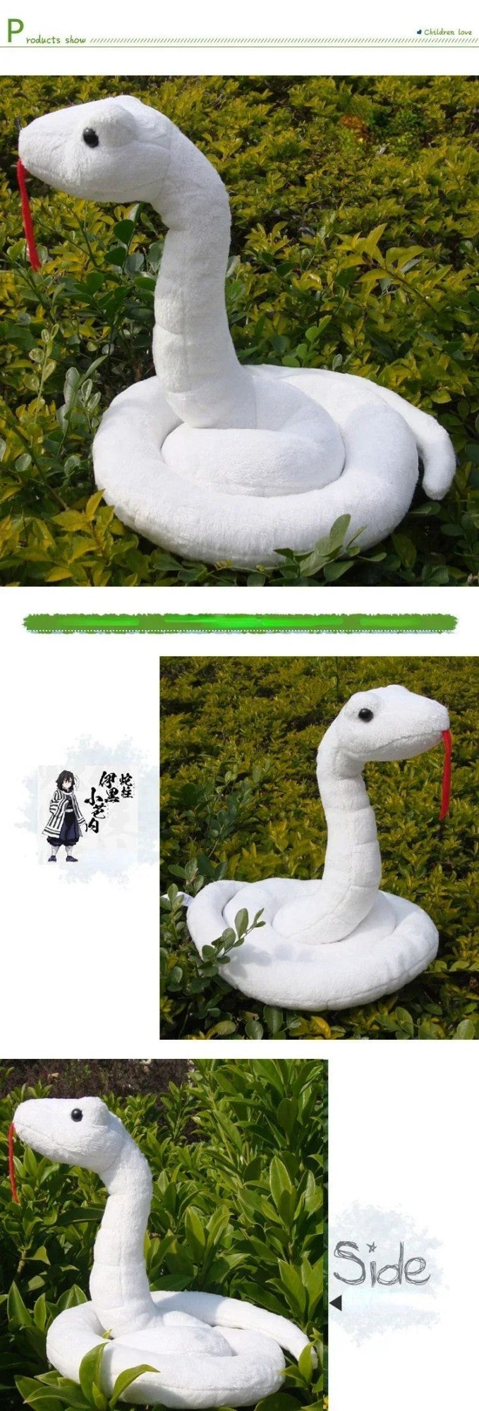 Cosplay Costume 2026 Iguro Obanai White Snake Plush Toy Halloween Carnival Cosplay Prop Accessories