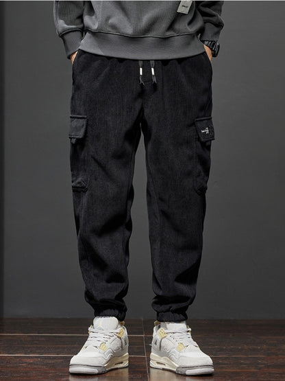 Calça Casual Masculina Elástico na Cintura Primavera Outono Estilo Novo Calça Esportiva Harem Jogger Reta com Cordão Elástico Masculina