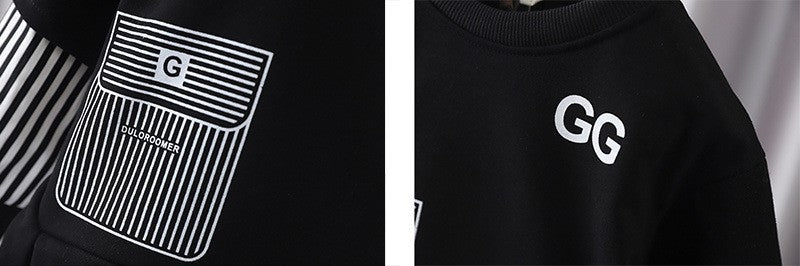 Autumn Baby Boy Clothes Children Stripe Sweater Pullover Top and Pant 2 Pieces Set Kid Girl O Neck Outfit Long Sleeve Tracksuit