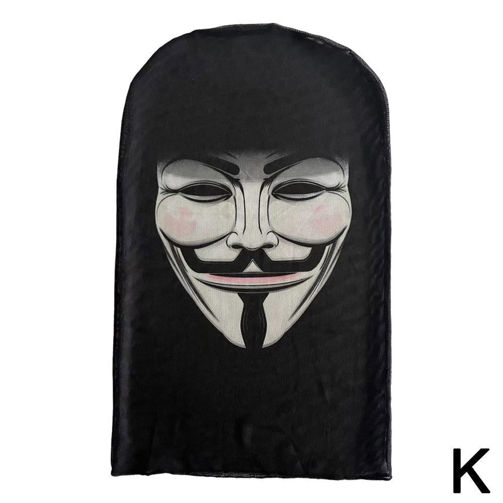3D printed mask for role-playing full face covering elastic mesh printed mask fashionable Halloween makeup dance party headwear