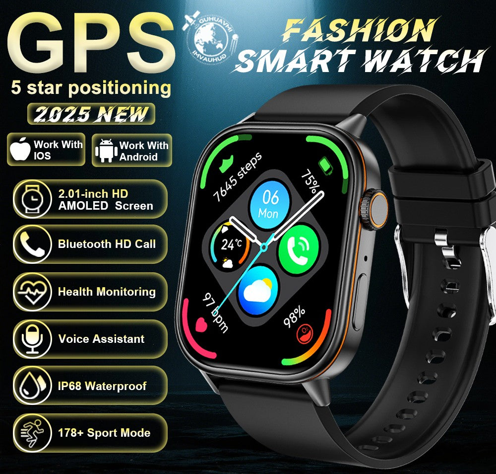 2025 New Military Dual-band GNSS GPS Smart Watch Men Compass 10ATM Waterproof Bluetooth Call Heart rate Sports Smart Watch Women