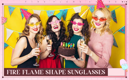 Fun Party Sunglasses Fire Flame Sunglasses Rimless Fire Sunglasses Halloween Candy Color Glasses for Christmas Favors