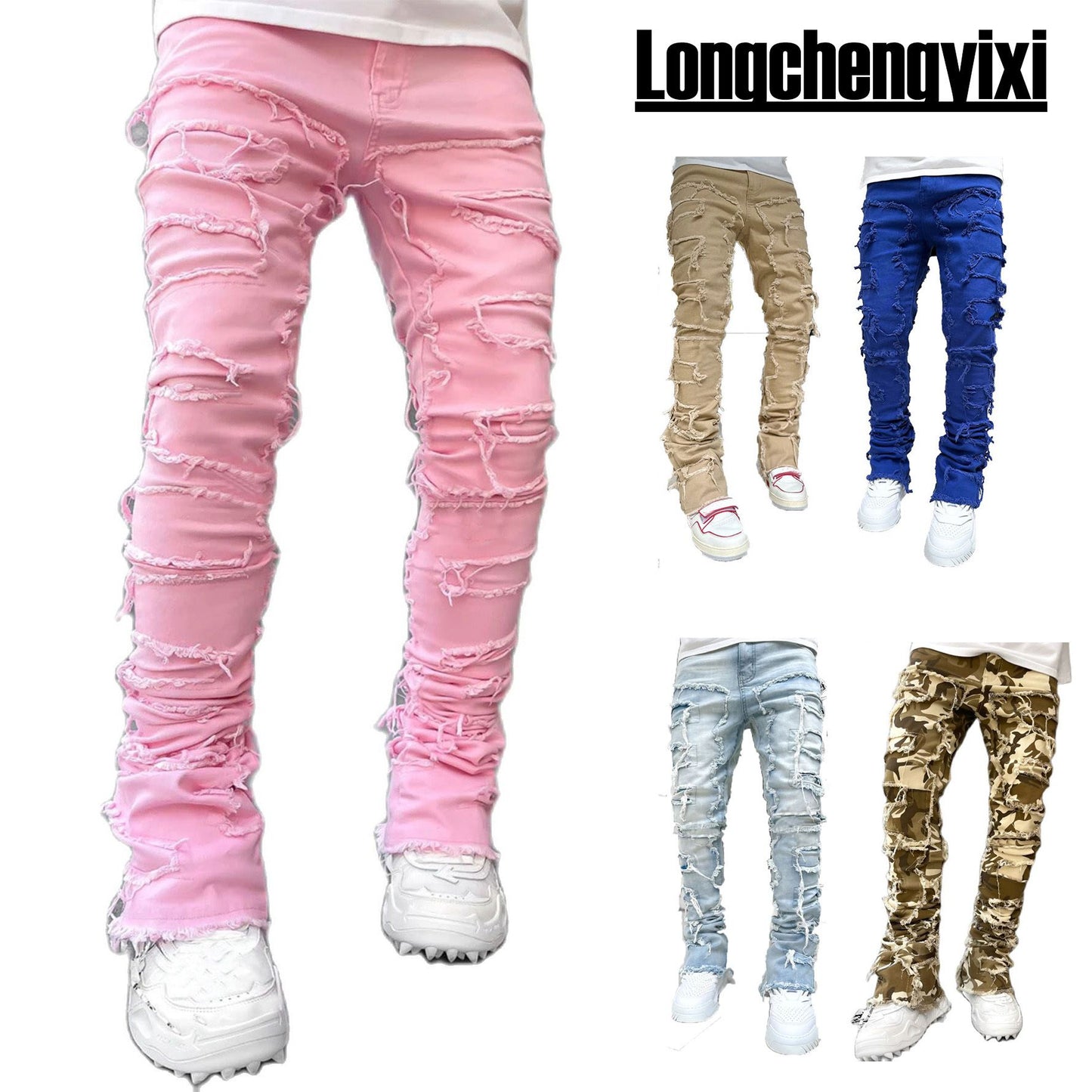 Novas calças jeans com pernas retas, jeans retrô, estilo urbano, moda ins, estilo explosivo, calças jeans masculinas retrô elásticas, novas.