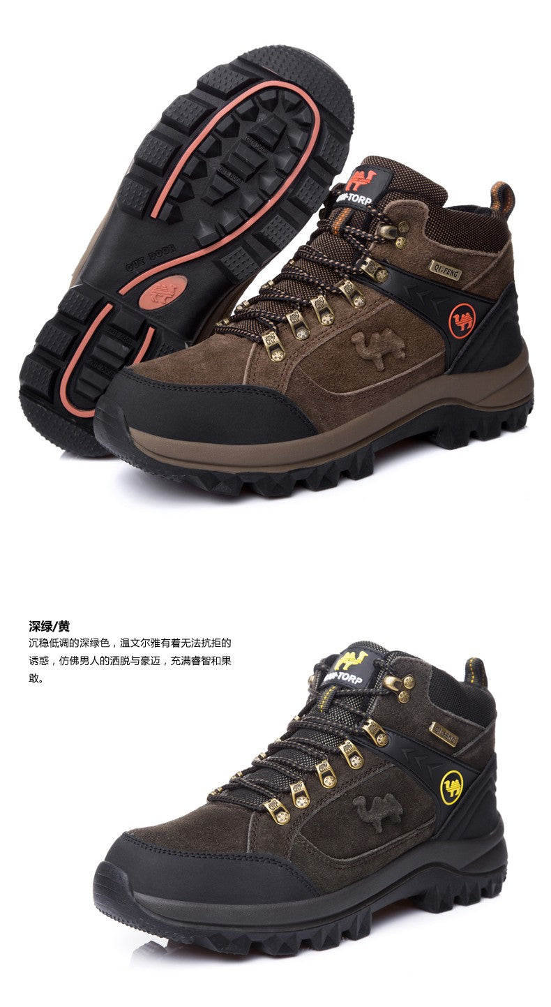 Classic Men Winter Boots Genuine Leather Sneakers For Man Fur Plush Snow Shoes Warm Outdoor Ankle Boots Outdoor Hiking Footwear