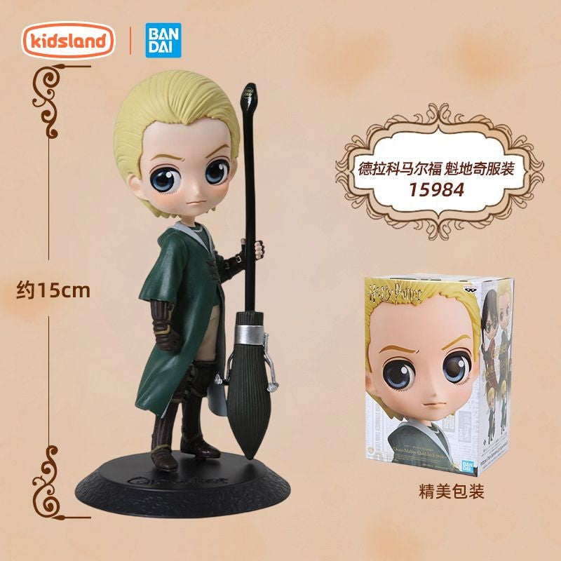 14cm Original Bandai Q Posket Harry Potter Series Versão Personagem Draco Malfoy Hermione Action Figure Anime Colecionável Bonecas Infantis