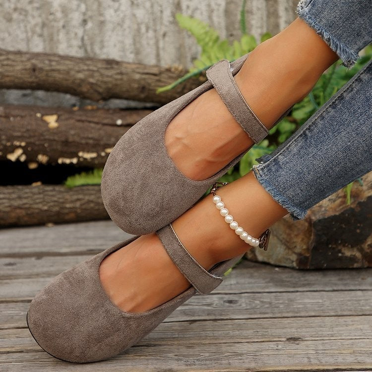Woman's Casual Flats Shoes Round Toe Large size ladies shoes Retro French Mary Jane Dress Flat New Summer Solid Comfortable shoe