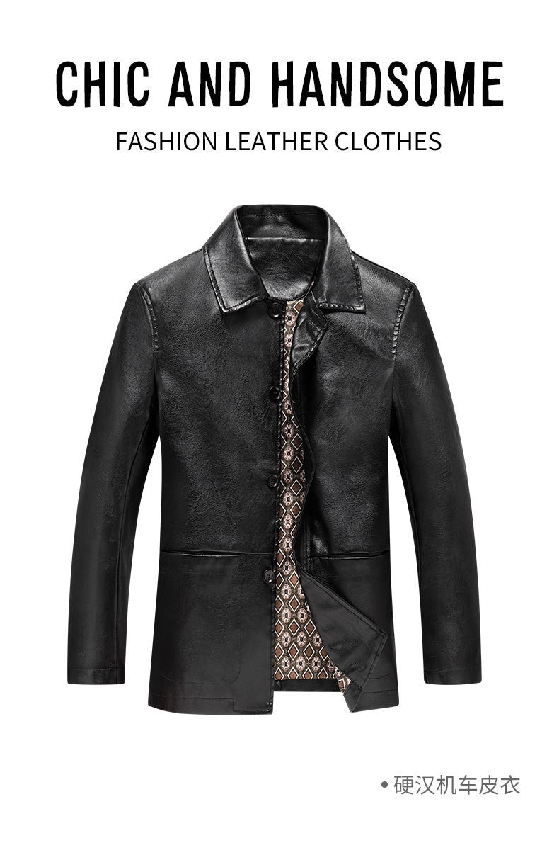 2025 Men's Soft PU Leather Jackets Business Office Coats Breathable Solid Male Faux Leather Jackets Warm Outerwear Plus Size 7XL