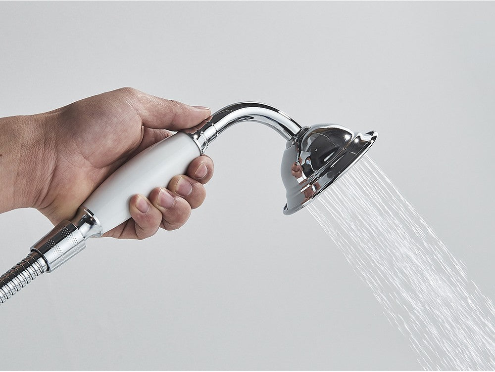 Ducha Chuveiro Banheiro Vintage Cerâmica Latão Montado Parede Torneira Pulverizador Acessório Hardware Chuveirinho