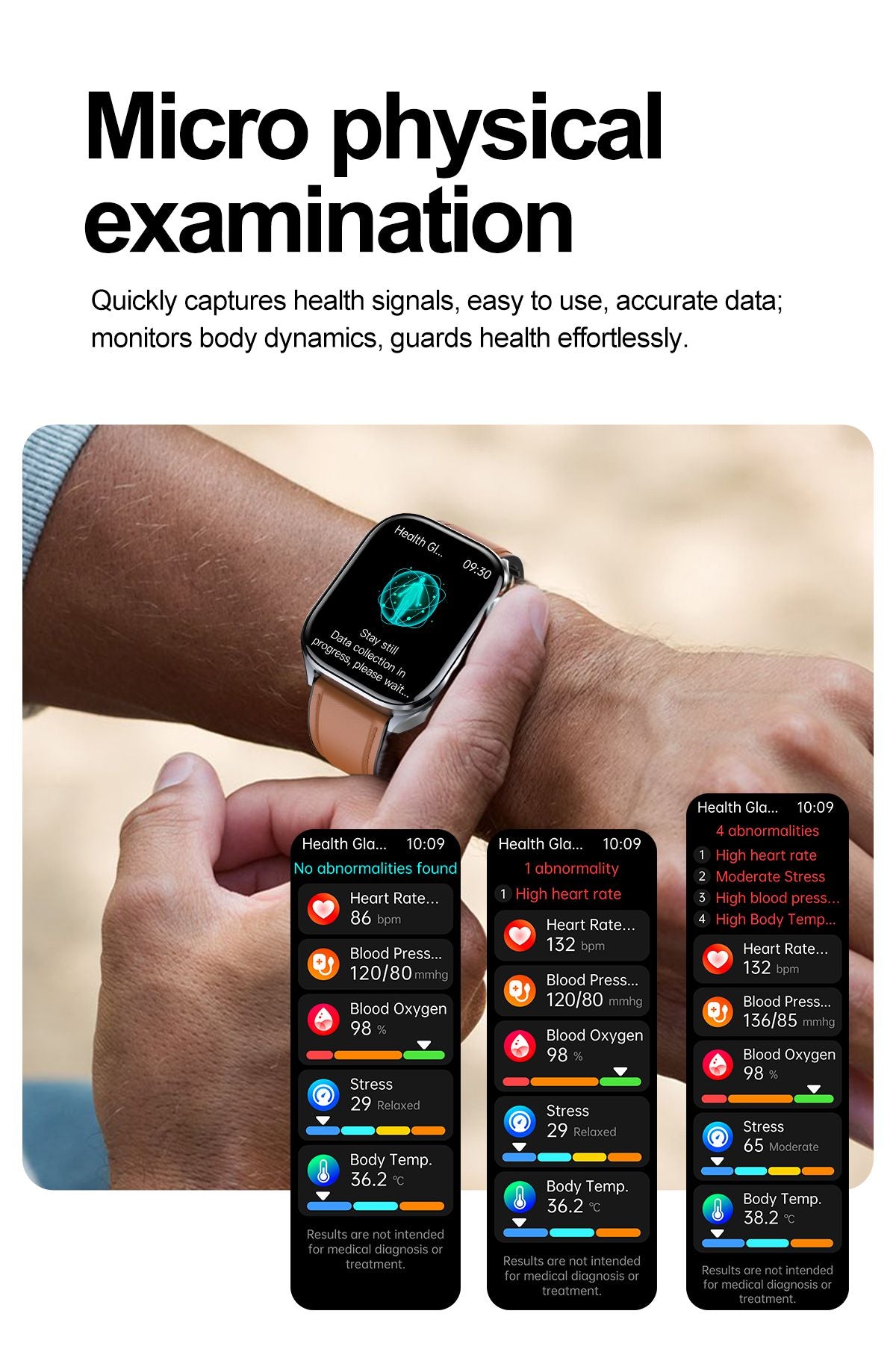 Smartwatches 2025: Novo ECG+PPG, relógio feminino e masculino, ácido úrico, pressão arterial, oxigênio no sangue, análise corporal, gordura corporal, chamadas BT, lanterna de LED.