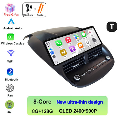 Android 14 Para Ford Kuga 2013-2018 Carplay Sem Fio Tela Multimídia Touch Screen Android Auto Unidade Central Navegação GPS BT DVR