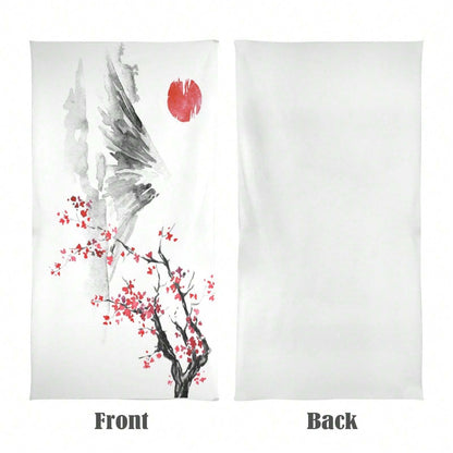 Japanese Sakura Sun And Mountain Beach Towel Microfiber Beach Towels, Oversized Lightweight Quick Dry Sand Proof, Absorbent