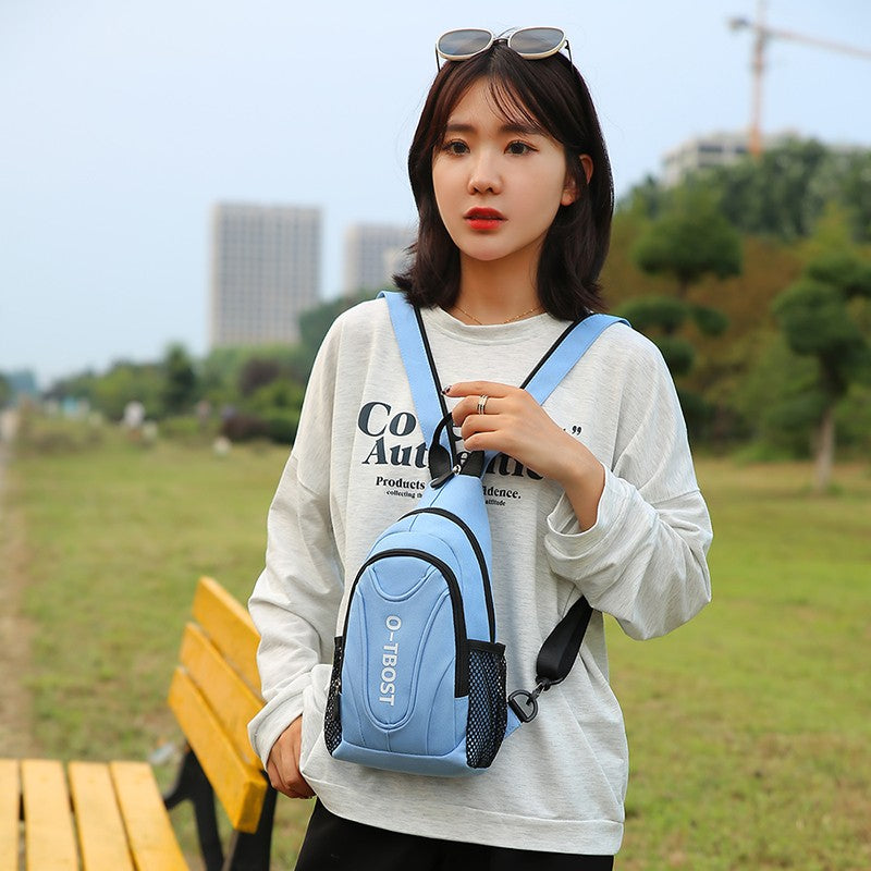 New outdoor leisure multifunctional single shoulder crossbody bag with large capacity Oxford cloth men's chest bag