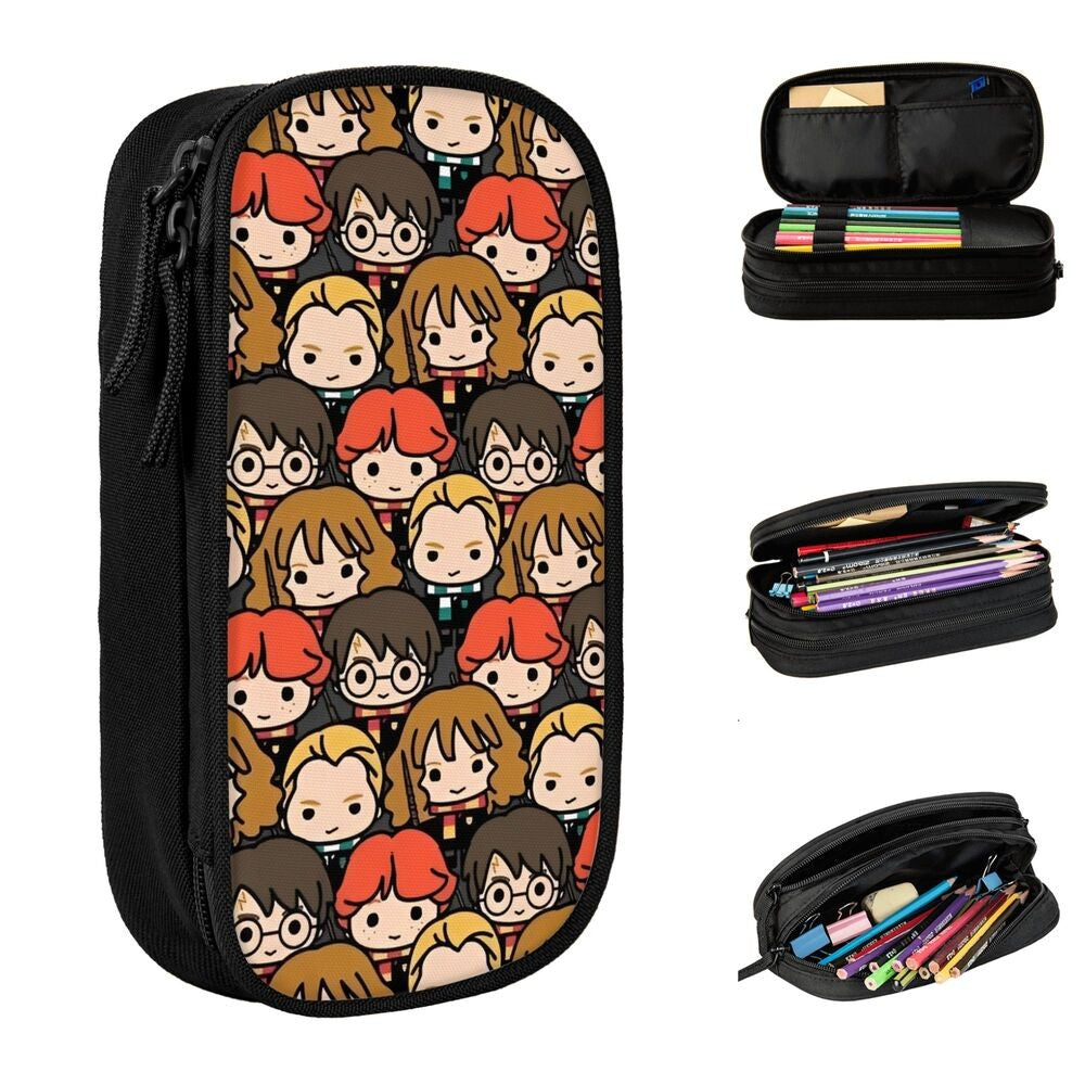 Desenho Animado Harries Filme P-Potters Magic World Estojo de Lápis Caneta Suporte Bolsas Estudante Material Escolar Necessaire Estojo de Lápis