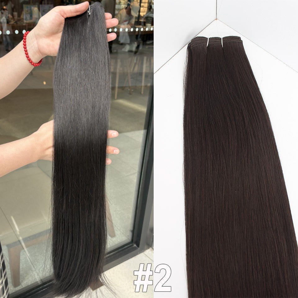 Cabelo Sintético Russo Liso de 65cm 200g, Extensões de Cabelo de Fibra com Bio Proteína Resistente ao Calor, Rabo de Cavalo para Cosplay