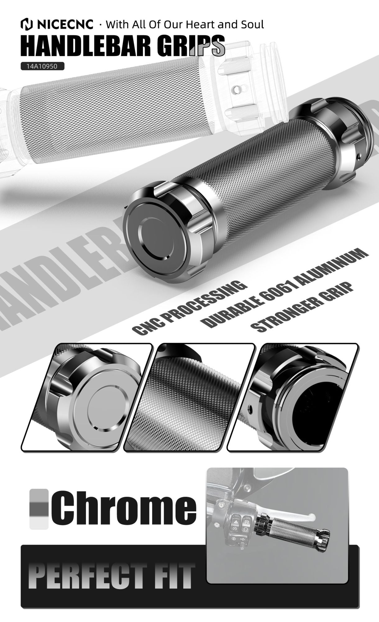 Handlebar Hand Grips For Harley Road King FLHR Road Glide FLTRX Street Glide FLHX Fat Boy 114 FLFBS Low RiderST Heritage Classic
