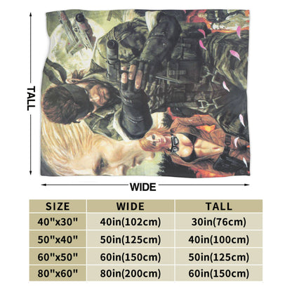 Cobertor Super Macio Infantil Jogo Decorativo Metal Gear Solid Cobertor de Flannel para Cama Sofá Cadeira Macio