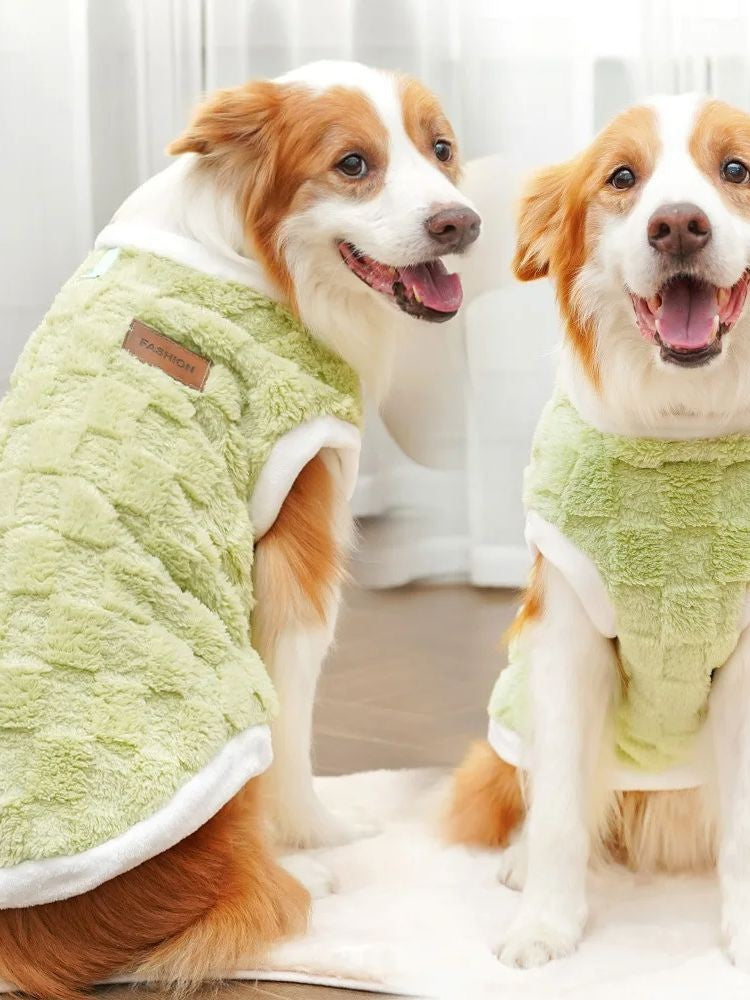 Roupas para cães de estimação casaco de outono e inverno moletom quente de lã polar colete dourado para cães de médio e grande porte suprimentos de vestuário