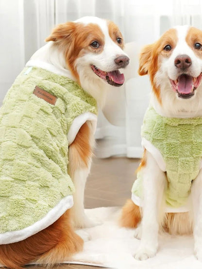 Roupas para cães de estimação casaco de outono e inverno moletom quente de lã polar colete dourado para cães de médio e grande porte suprimentos de vestuário