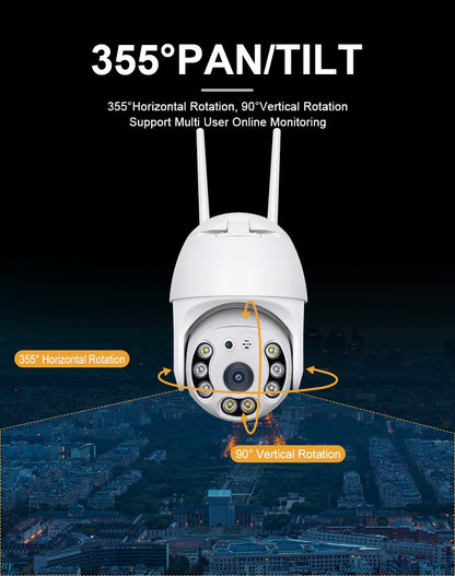 Ycc365 Plus 1080P PTZ Wifi IP Camera Outdoor 4X Digital Zoom AI Human Detect Wireless Camera Audio Security CCTV Wifi Monitor