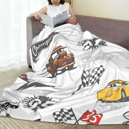 Cars Lightning McQueen 95 Flannel Blanket Life Is A Highway Super Warm Throw Blanket for Couch Bed Picnic Bedspread Sofa Bed