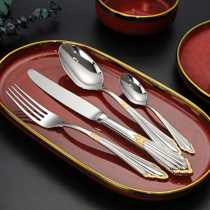 Conjunto com 6 Facas de Mesa Royal Polido Espelhado Apropriado para Máquina de Lavar Louça, Uso Doméstico, Cozinha e Bar