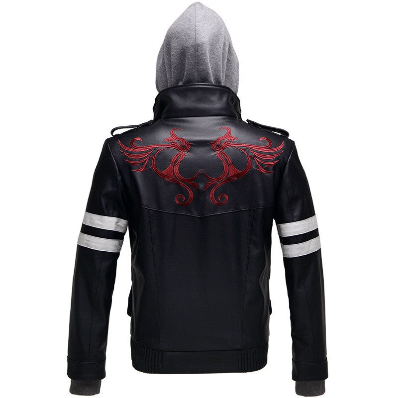 CosZtkhp Double Collars!Game Prototype Alex Mercer PU Leather Jacket Winter Coat Halloween Cosplay Costumes for Women/Men M-4XL