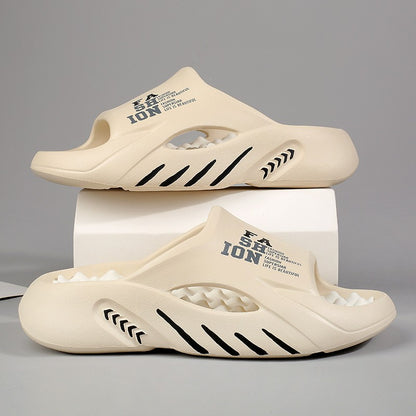 Comwarm New Men Massage Slippers Slides Indoor Outdoor Sandals Beach Casual Shoes Comfortable Sole Men's Slippers Big Size 38-47